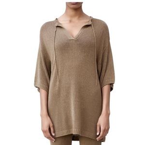 Tan knit sweater limited edition v-neck half sleeve.